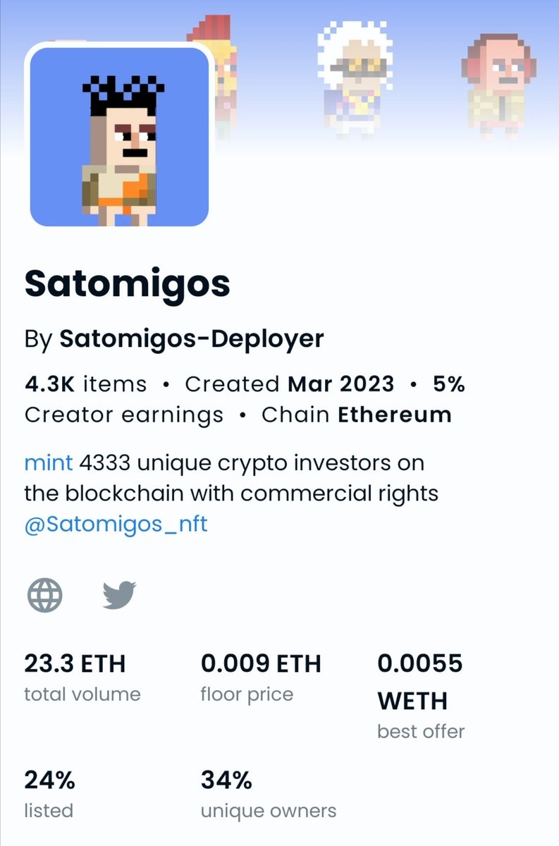 HiveDeso's tweet photo. If you missed @Nakamigos don't miss @Satomigos_nft it's your second chance
#Satomigos 4333 unique crypto investors on the blockchain with commercial rights
@Satomigos_nft #Satomigos @Nakamigos #Nakamigos #NFTs #NFTartwork #NFTsales https://t.co/j7NxN46ujQ