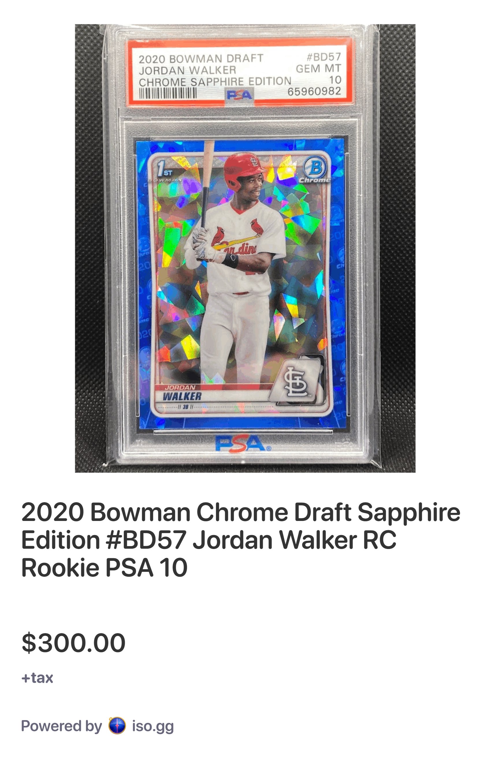 その他 2020 bowman draft sapphire jordan walker 2020 bowman draft sapphire jordan walker