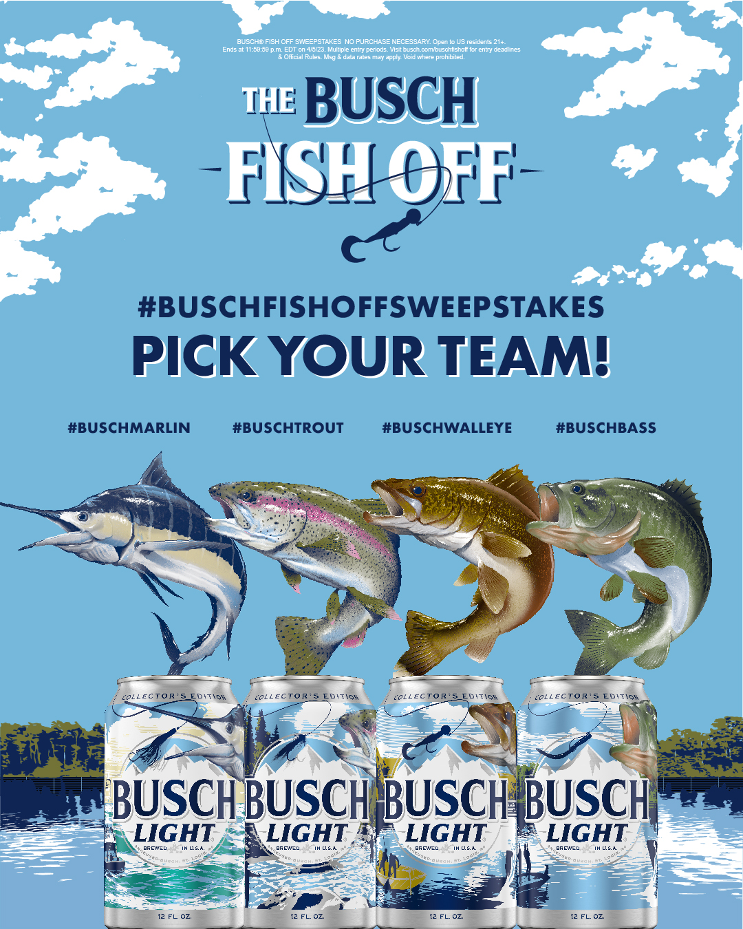 Busch Beer on X: We can't pick a favorite from our fishing cans—but we  know Busch Army can. ​ Vote with your hashtag + #BuschFishOffSweepstakes.  We're giving away $500 in beer money