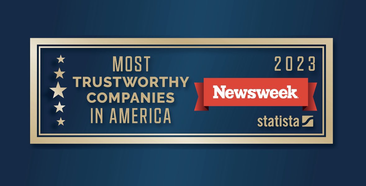 We are proud to be recognized by <a href="/Newsweek/">Newsweek</a> as one of the most trustworthy companies in Health Care &amp; Life Sciences. We are excited to celebrate this honor with our team members! newsweek.com/rankings/most-…