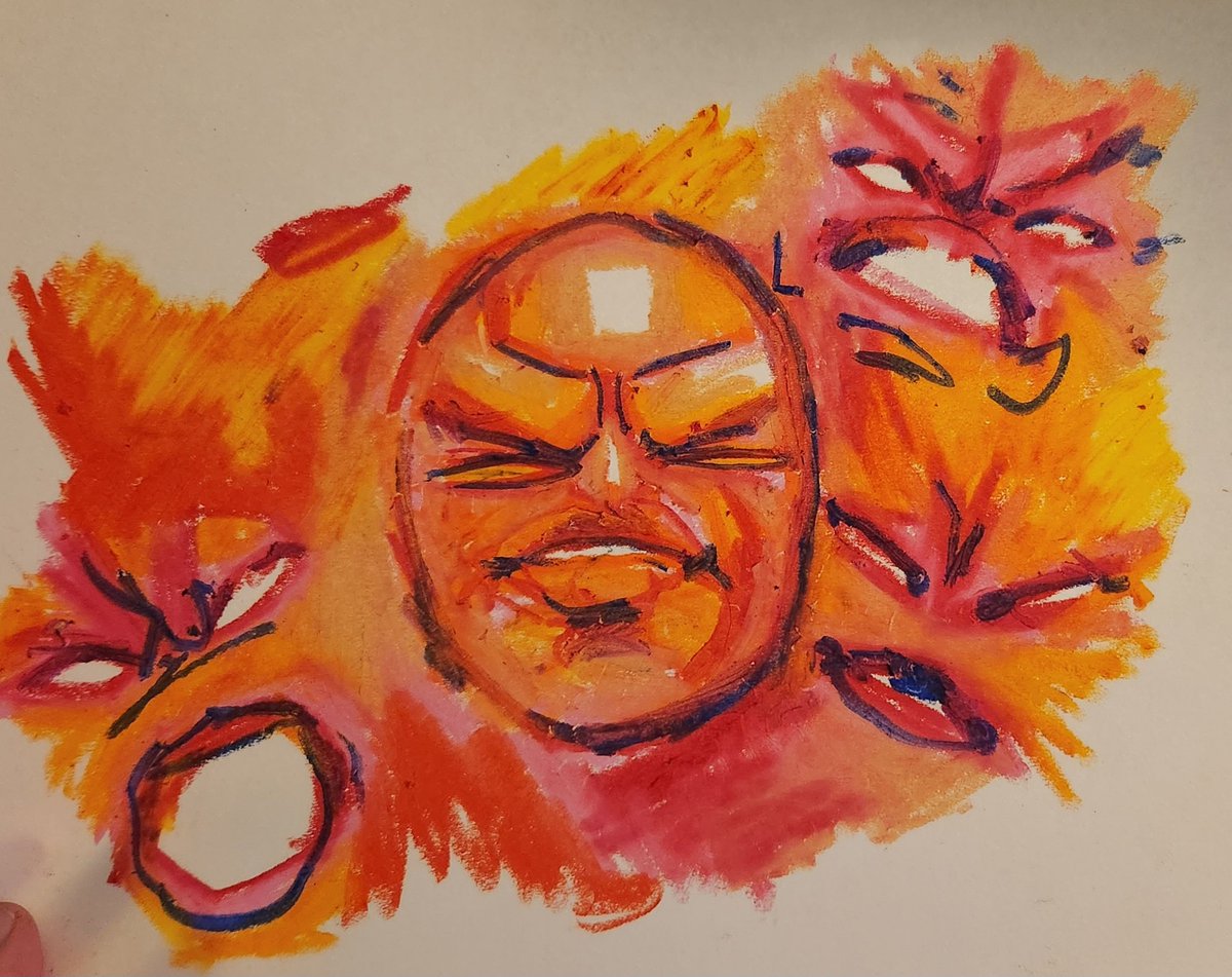 Some oil pastel doodling last night
.
#oilpastel #doodle #ArtistOnTwitter
