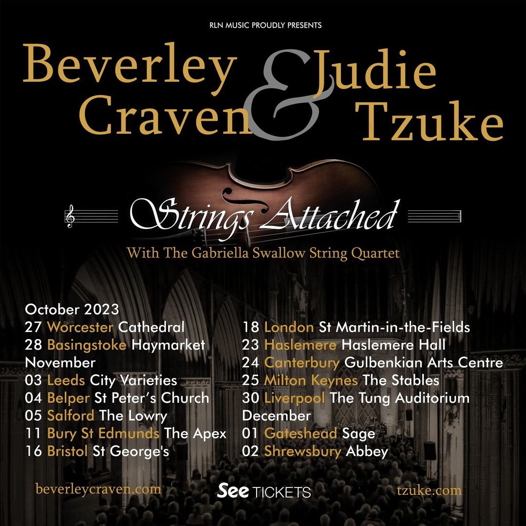 Beverley Craven 🎹 (@beverleycraven) on Twitter photo I’m really, really REALLY excited to announce that one of my all time favourite singer songwriters (<a href="/judietzuke/">judie tzuke ☮️</a>) and I have just scheduled another Strings Attached tour together for Oct/Nov ‘23. Tickets go on sale this Friday at 10am! I’m really, really REALLY excited to announce that one of my all time favourite singer songwriters (<a href="/judietzuke/">judie tzuke ☮️</a>) and I have just scheduled another Strings Attached tour together for Oct/Nov ‘23. Tickets go on sale this Friday at 10am!