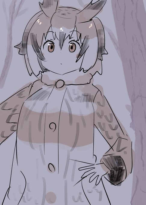 ふくろうをジト目で書きすぎて目がまんまるであること忘れがち 