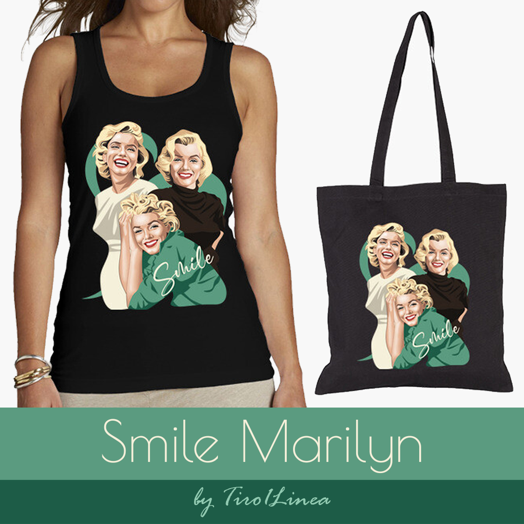 SMILE MARILYN
El poder de una sonrisa mezcla de inocencia y seducción
#marilynmonroe #marilynmonroefan #marilynmonroestyle #marilynmonroe💋 #latostadora #camisetasfemeninas #womantshirt #femaletshirt #camisetasdecine #bolsadetela

Aquí tienes el enlace  
latostadora.com/tiro1lineacine…