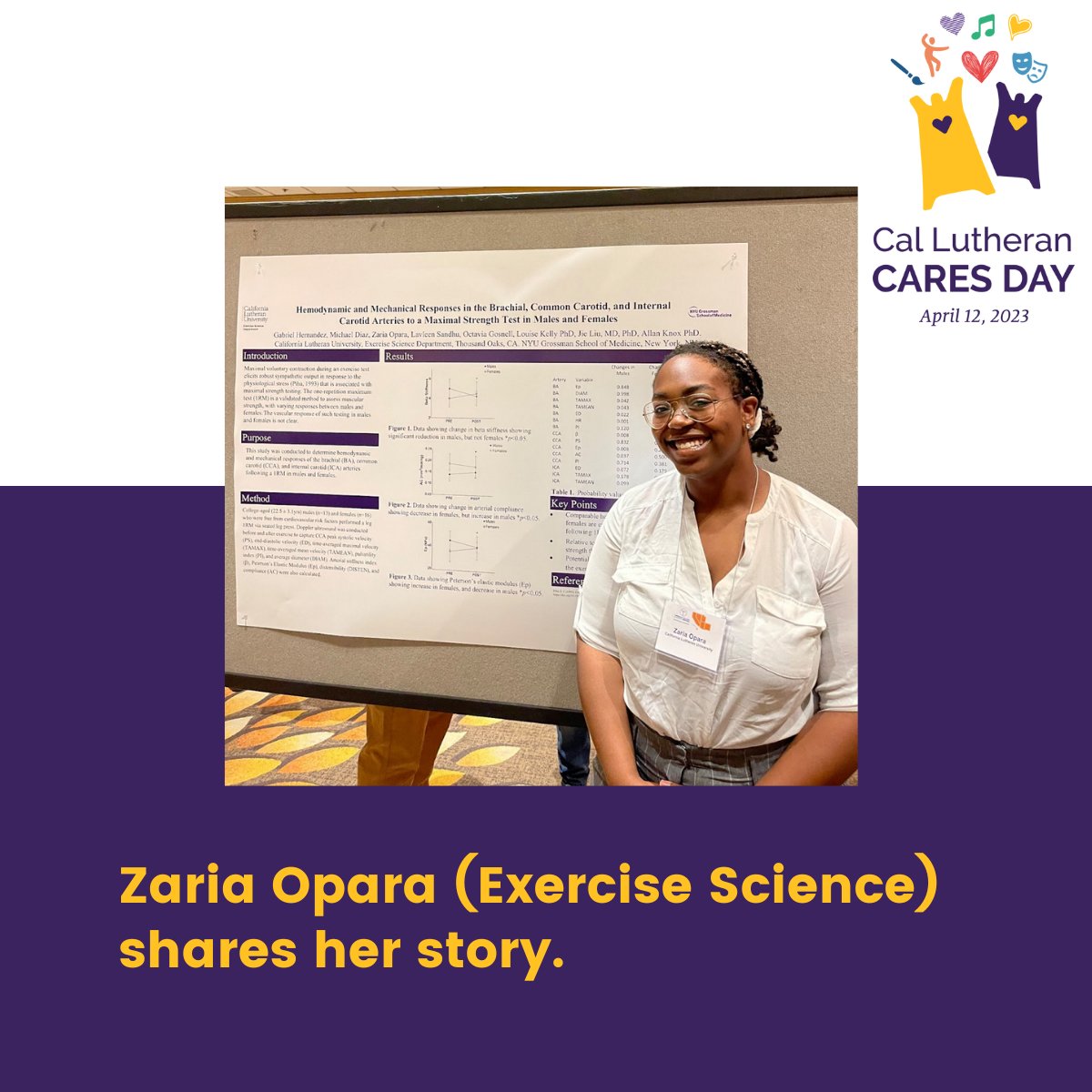 thecollegeatclu's tweet photo. Collaborative research with a faculty mentor, Allan Knox, Ph.D., prompted fourth-year student Zaria Opara to change her career path. Your contribution to the College's student fund on April 12 benefits students like Zaria. #CaresDay #TheCollegeAtCalLutheran #CalLutheran https://t.co/NRS0Ea6KI1