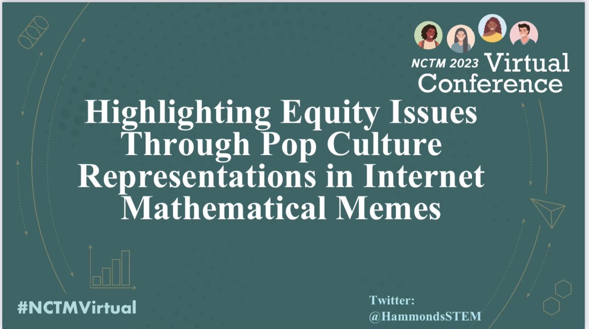 HammondsSTEM's tweet photo. Join me Thursday for a live session at 3pm EST and a round table at 4:05pm EST to discuss math memes! #NCTMVirtual https://t.co/yAoRiAAnvI