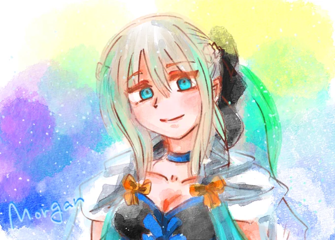 そこはかとなくしっとりとした感じの色塗り練習 
