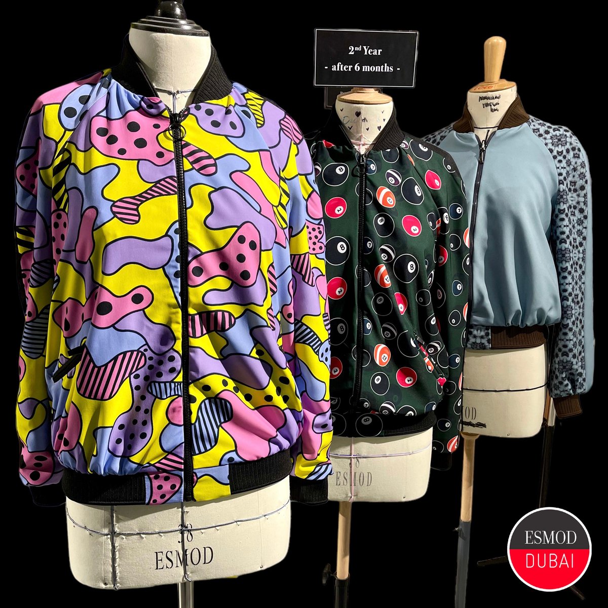 EsmodDubai's tweet photo. 2nd year students bomber jackets creations (including the prints) come see them all !
Call for appointment 04 429 1228
-
https://t.co/BJbIPIENPz
.
.
.
#esmoddubai #esmod #fashion #fashionista #fashionable #fashionstyle #fashiongram #FashionAddict #fashionpost #F... https://t.co/gwTZjgghPu