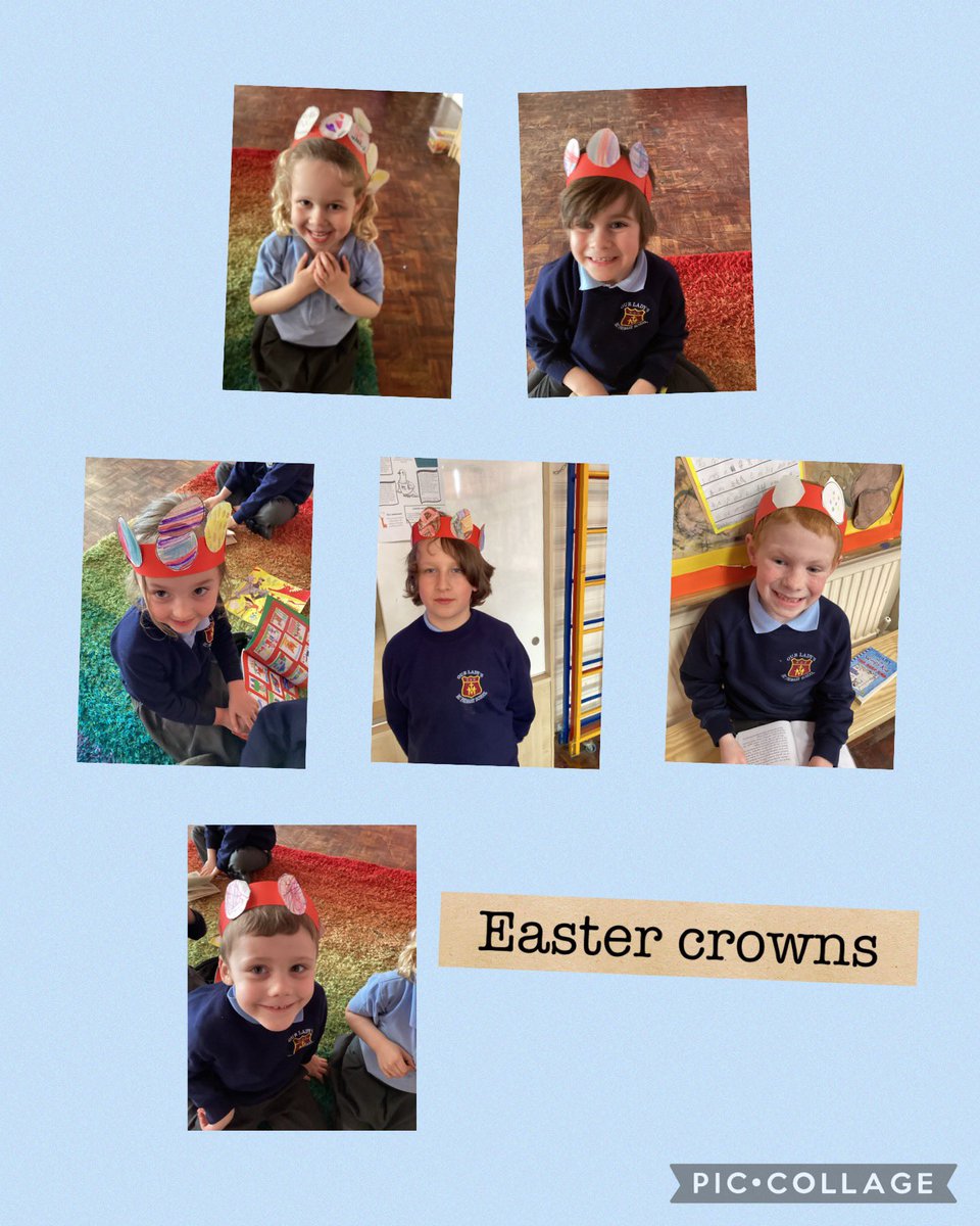 dawntoduskola's tweet photo. Look at our amazing Easter egg crowns we have made tonight in After School Club! @OURLADYSASPULL https://t.co/yXBq1RbPp1