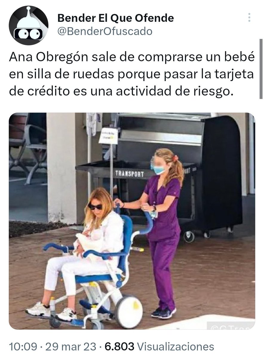 BenderOfuscado's tweet photo. La revista ¡Hola! nos recuerda que no se puede difundir la foto de Ana Obregón con su bebé recién comprado.

Yo, por mi parte, borro mi tuit con la foto de Ana Obregón con su bebé recién comprado.

Por favor, no difundáis la foto de Ana Obregón con su bebé recién comprado. https://t.co/DxdA92ktqX