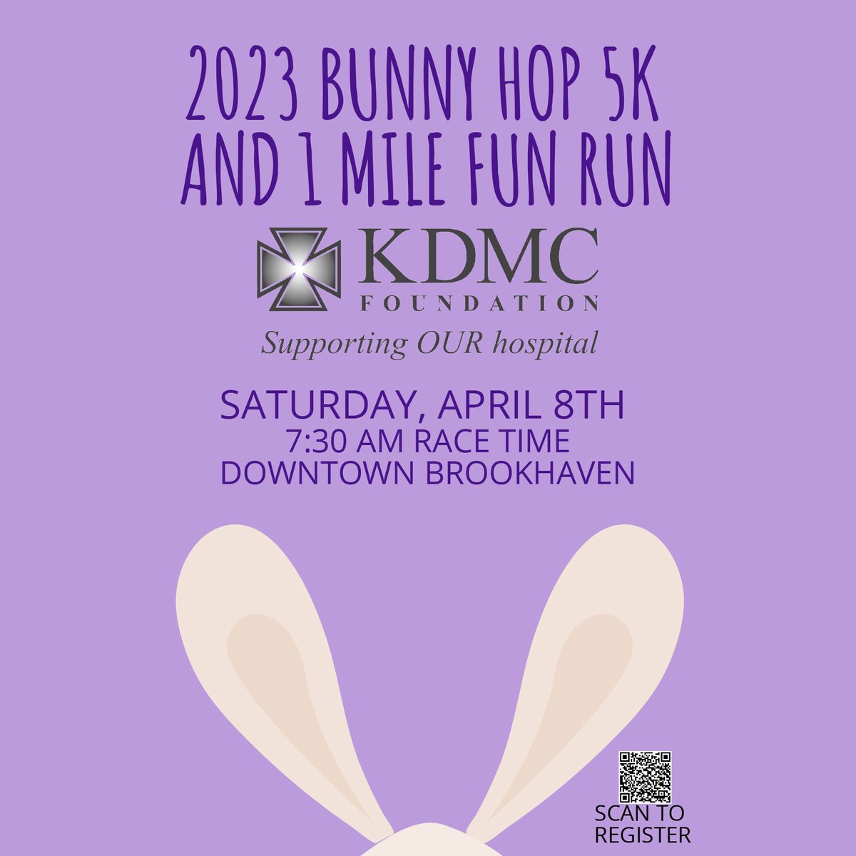 KDMCBrookhaven's tweet image. Join us at the KDMC 2023 Bunny Hop 5K and 1 Mile Fun Run! Not only will you get in a great workout, but you'll also be supporting a great cause. Register now and help us raise funds for the KDMC Foundation. #KDMC2023BunnyHop #GetFitForACause bit.ly/3E9t2an