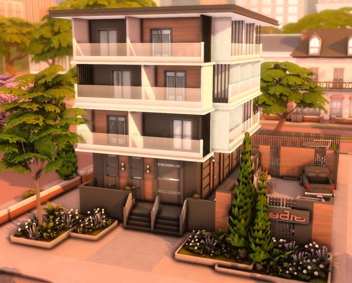 grenesims's tweet photo. 🌺 magnolia apartment complex 🌺

i made this build so long ago 😭 it has 6 small unfurnished apartments, a gym and a pool! 

🛍️ no cc
🖼️ gallery id: grenedae
🎥 speedbuild out now 
🧵 thread https://t.co/W75UXMJ0Fg