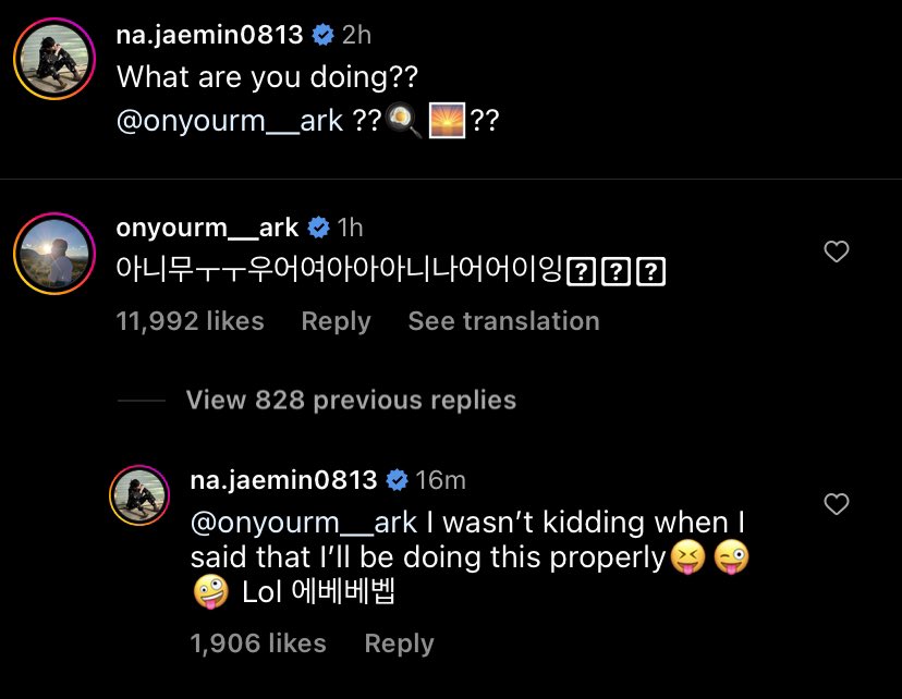 hyckqore's tweet photo. why is mark replying is korean and jaemin in english what is going on BITCHJSJDJFJF https://t.co/jJGGeNahon