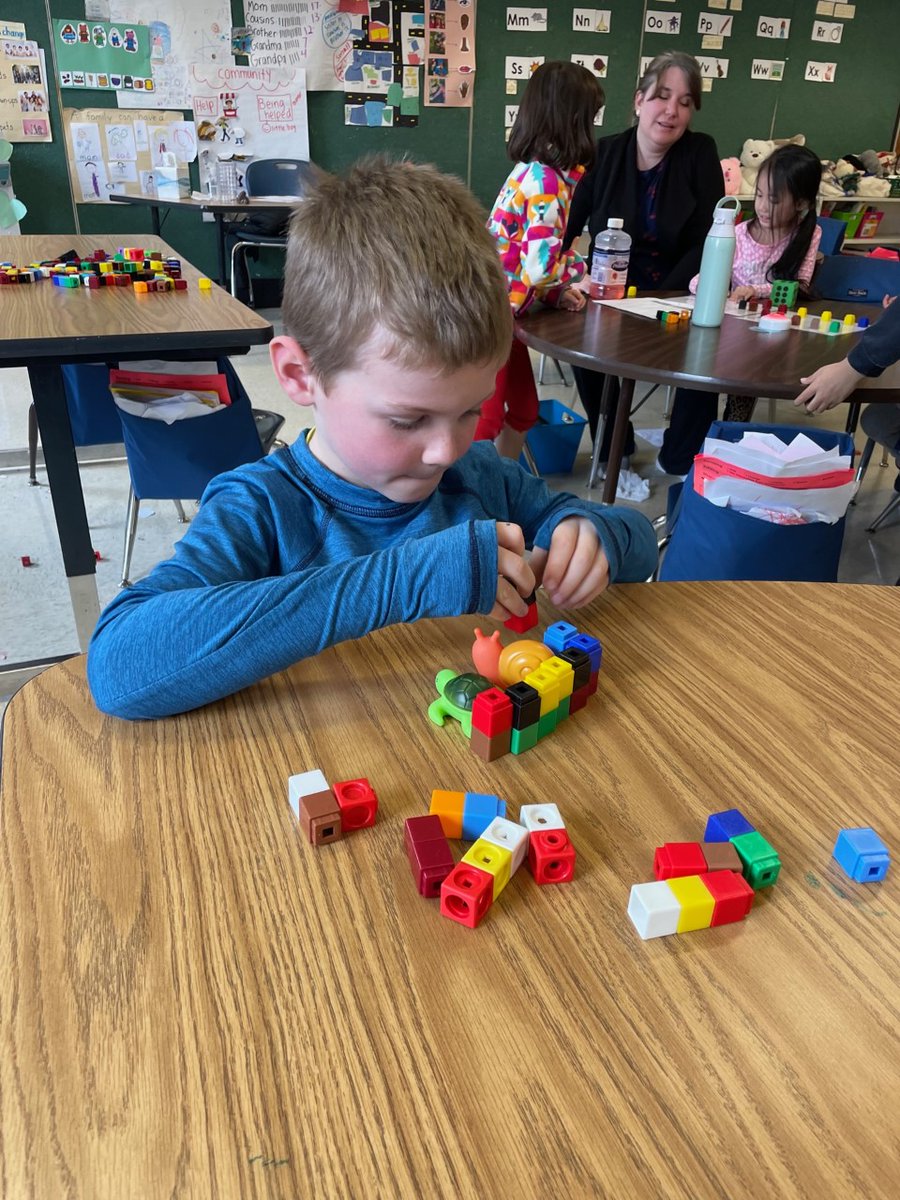We built shelters in math groups to give animals shade. Some groups counted the number of cubes used for their shelter. Others got a fixed number for one animal and after testing successfully, used same amount for TWO animals. We are so ready! #fullSTEAMahead