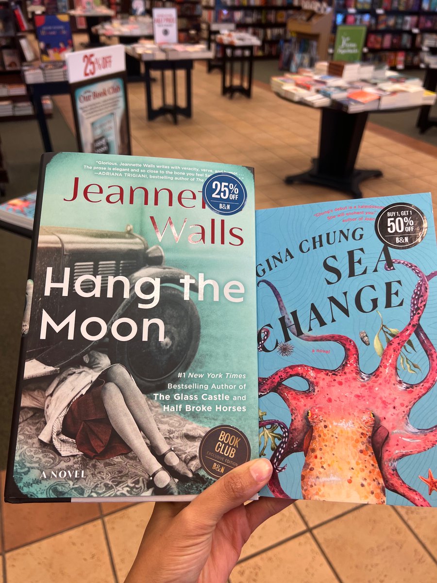 Our book club and discover picks have been announced! Hang the Moon by Jeanette Walls is perfect for fans of Jojo Moyes and Sea Change by Gina Chung is a stunning debut full of heart and enchantment! Stop by and get your copy today! 

#bnbookclub #bndiscoverpick