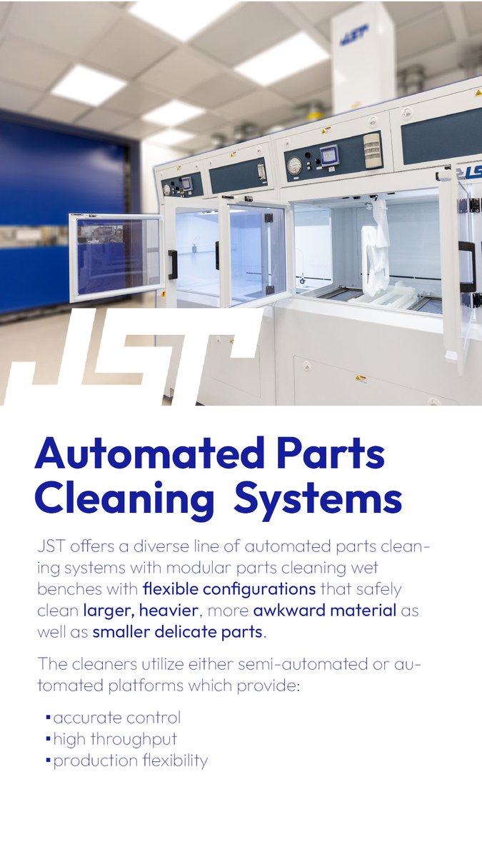jstmfg's tweet photo. Do you have small, large, awkward, or heavy parts that you need cleaned? Let us help you! Check out our Automated Parts Cleaning System!

https://t.co/6Xz15VS2mR

#JSTMFG #semiconductorindustry https://t.co/g8Wx2DCS6v