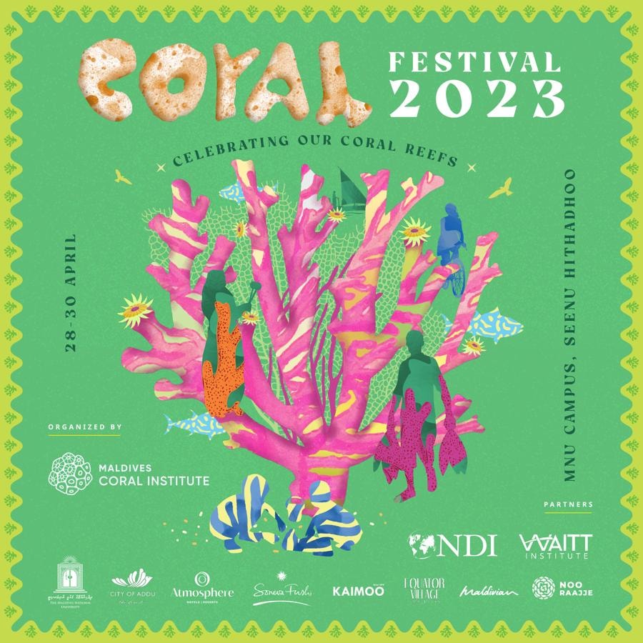 MaldivesCoral's tweet photo. Announcing Coral Festival 2023! 

Join us to celebrate our coral reefs and explore how we can help them thrive! 

🪸MNU Campus, Seenu Hithadhoo
🪸28-30 April

💙(⁠✯⁠ᴗ⁠✯⁠) 
Coral Festival is made possible by @NDI &amp; @WaittInstitute

#coralfestival2023
With support from ⬇️🧵 https://t.co/mUQGRFf7hy