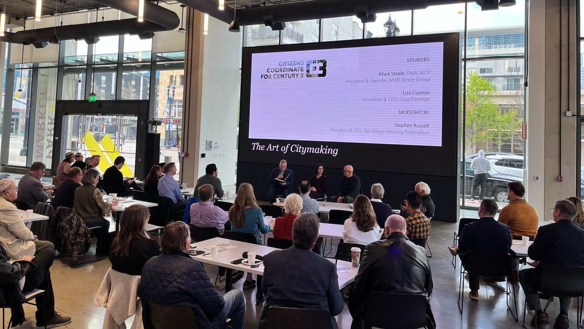 First C-3 Breakfast Dialogue since 2020 is in the books! Great to see new and familiar faces @UCSDPark_Market this morning, and a big thank you to @CasaFamiliar and @mwsteelegroup for discussing the Art of Citymaking in Vista and San Ysidro! 
More info: …coordinateforcentury3.wildapricot.org/event-5209862
