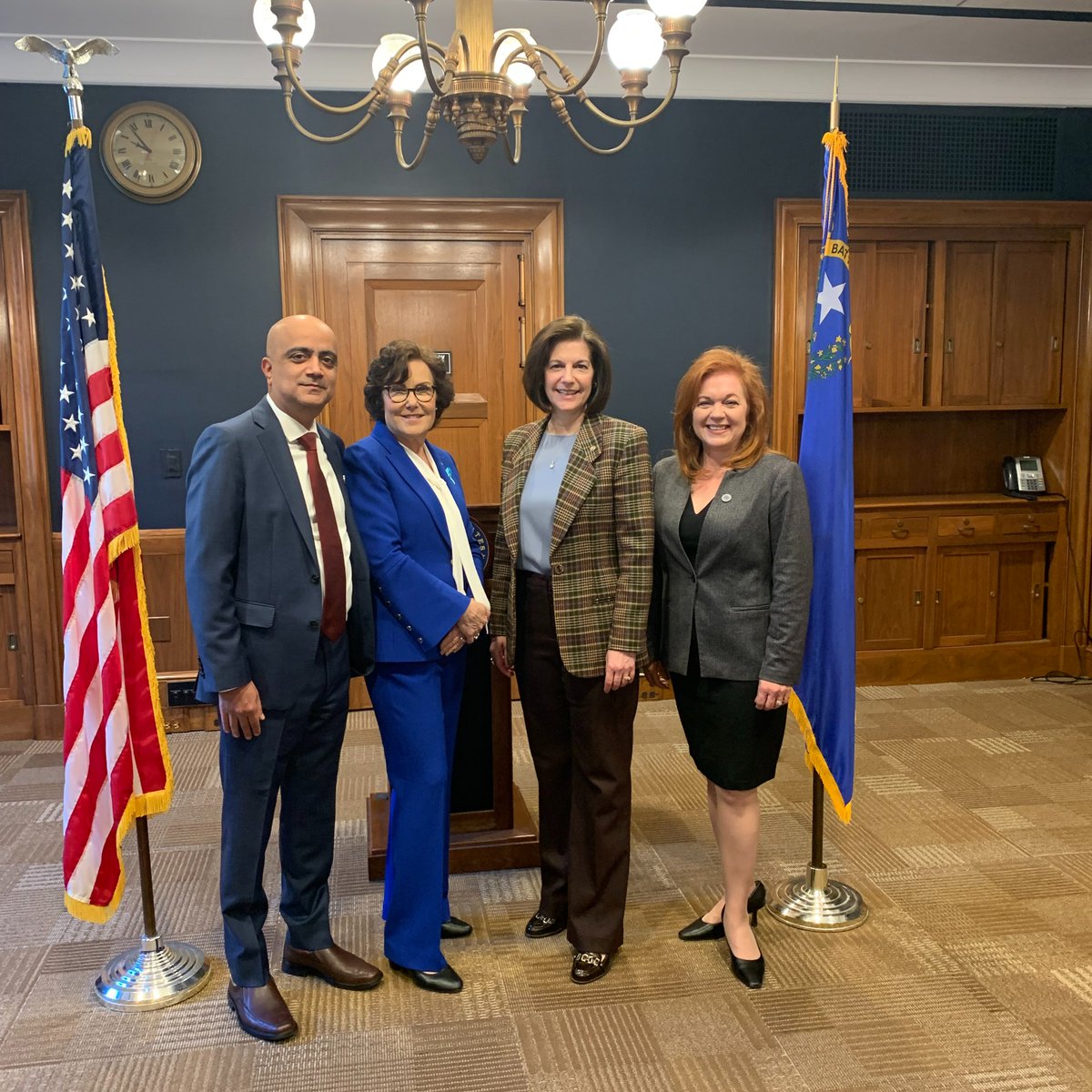 KumudAcharya's tweet photo. We were honored to meet with @SenJackyRosen and @SenCortezMasto to thank them for their support of @DRIScience and share recent research. 
@TBower702 #DiscoverDRI #ImpactfulScience https://t.co/RYMk7GN6x6