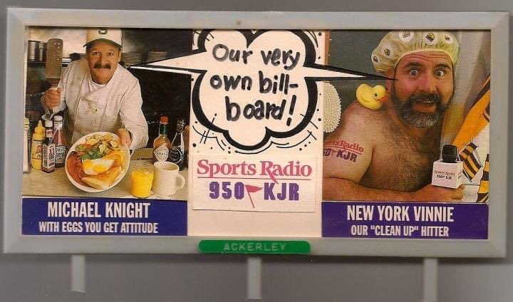 nyvinnie's tweet photo. THIRTY YEARS ago today at 6 AM March 29,1993 the first “Mikey and Vinnie” show aired on @SportsRadioKJR  What a ride it has been for me and Michael in Seattle. Thank everyone including Bill Rice, Unit 6 Chad Eaton, @GaryPayton  and our producer @JohnHunter who made the show nuts! https://t.co/EeMgL4RWHf
