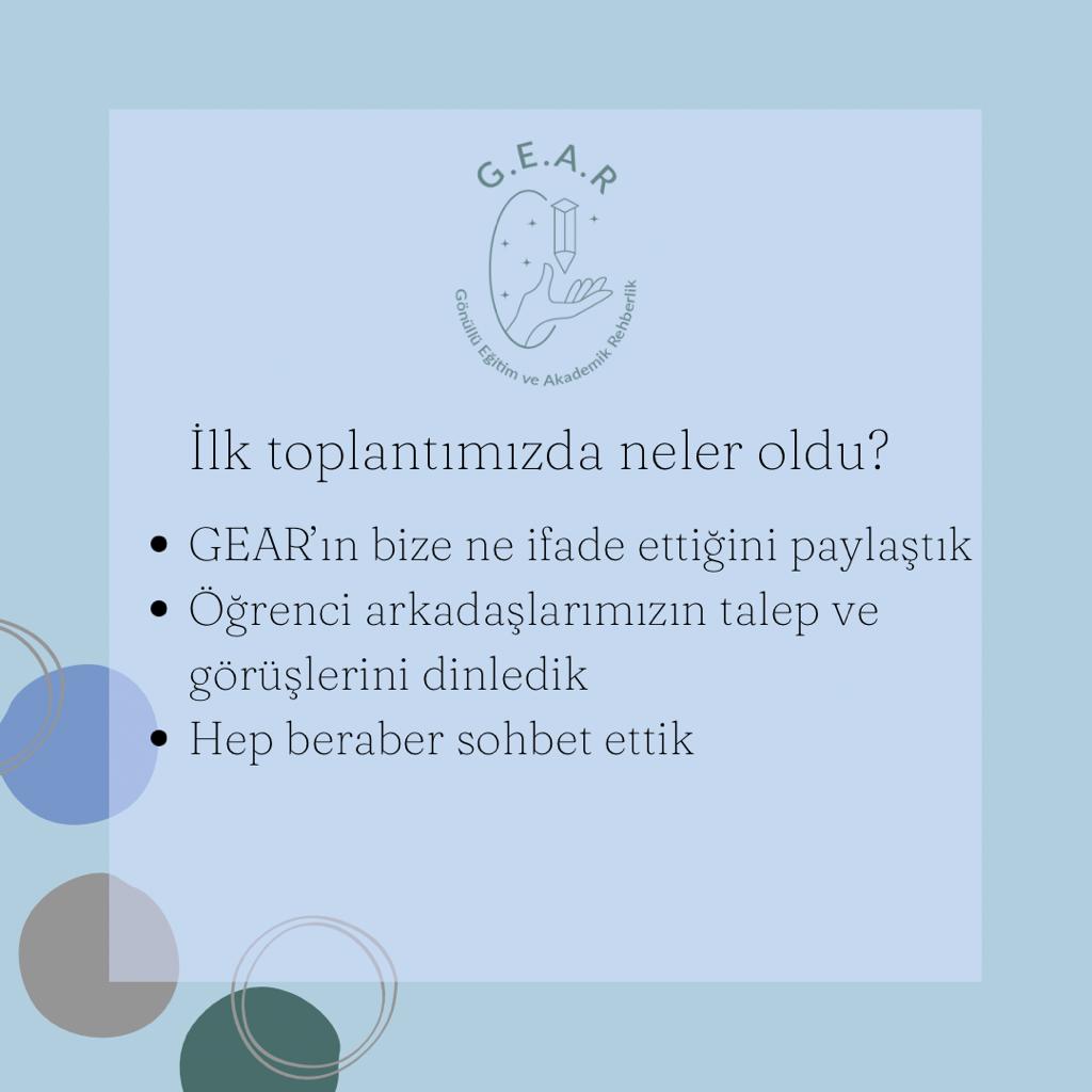 geardayanisma's tweet photo. GEAR Dayanışma faaliyetlerine başlıyor! 

Geçen hafta gerçekleştirdiğimiz toplantıda öğrenci arkadaşlarımızla buluştuk. Bu hafta eğitmenlerimiz öğrencilerimizle beraber derslerine ve toplantılarına başladı/başlıyor. https://t.co/9xQDR34CDJ