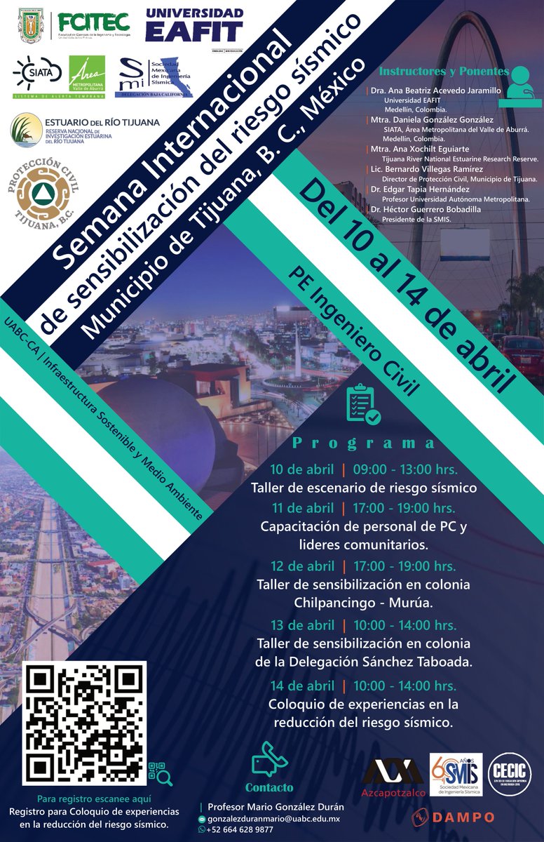 DampoSystems's tweet photo. 🟠Los invitamos a ser parte de la semana internacional de sensibilización del riesgo sísmico del municipio de Tijuana.🟠

🌐 https://t.co/MgsX8Dey8g
📱  Instagram @dampo_systems 
💼 LinkedIn dampo-systems
💻 Facebook @DampoSystems 

#smis #CECIC #estructuras #seguridadestructural https://t.co/CMzIxoRha9