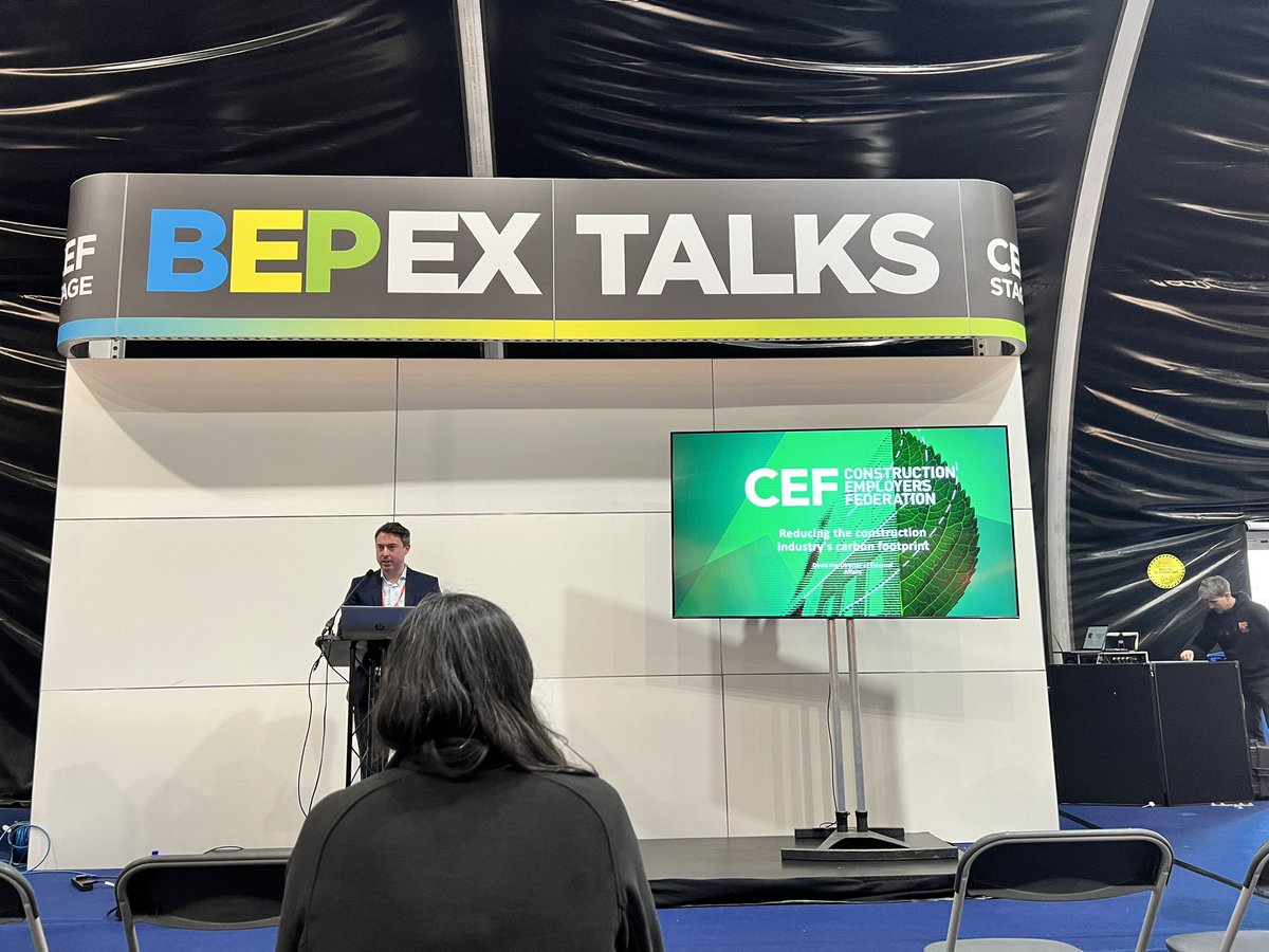 CEFNI1's tweet photo. CEFโs Vincent Lundy takes to the CEF stage at #BEPEX to discuss Building Regs https://t.co/cVOH46Z5gm