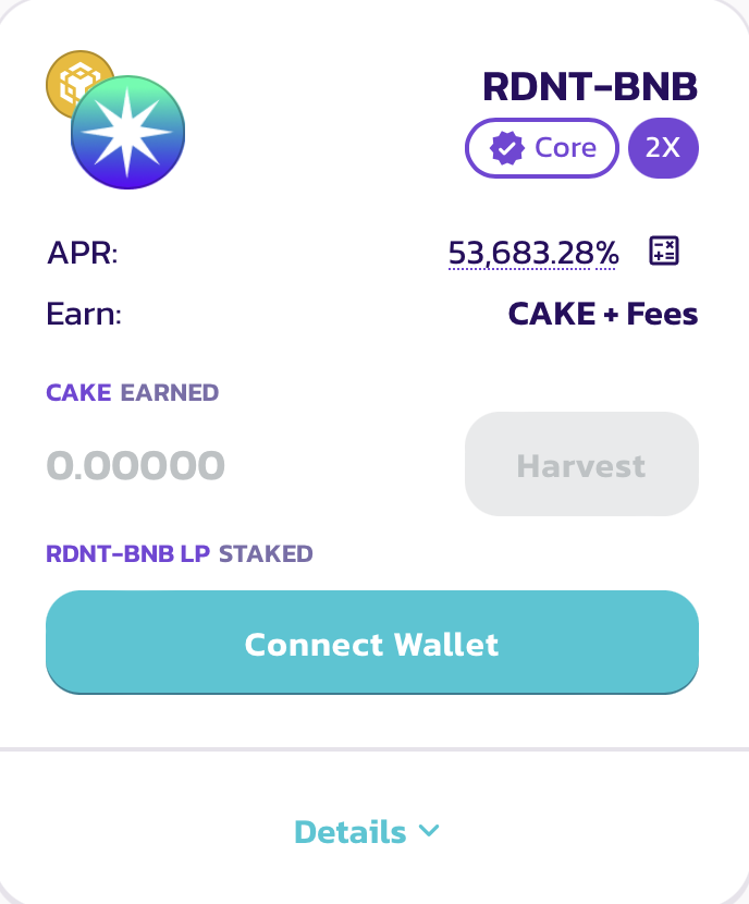 PancakeSwap's tweet photo. The $RDNT (@RDNTCapital) Farm is now live!

👨‍🌾 $RDNT-BNB Farm:
https://t.co/LNjw96Y7n5

APR will drop as liquidity increases. https://t.co/6l1bUjoTnL