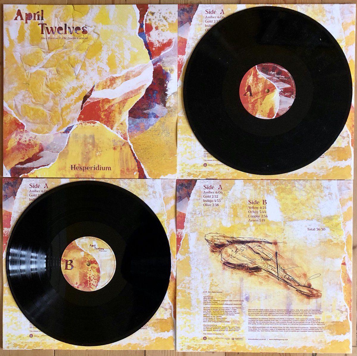 🔔Super excited to share our debut April Twelves vinyl, releasing 2 weeks today --12 April--

Immense gratitude &amp; admiration to Teresa Marraco for capturing the soundworld in her stunning album design &amp; Medi Farmani for the beautiful sketch of our instruments.

#album #vinyl #lp