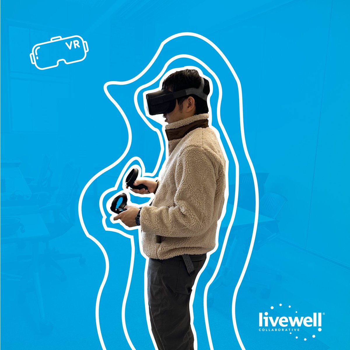 LiveWell_Collab's tweet photo. In preparation for our big 15 Year Anniversary celebration approaching we are getting our VR headsets ready for demonstration and use. We can't wait to show our attendees the work we have done!
#livewell #1819innovationhub #innovation  #uxdesign  #vr #VirtualReality https://t.co/YBi6kKv79h