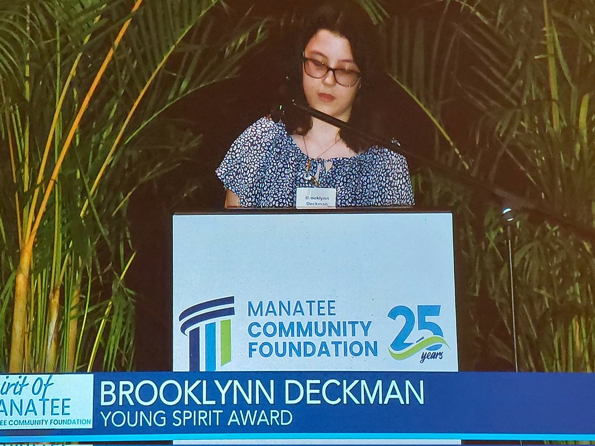 The leaders recognized at the Spirit of Manatee luncheon are always inspiring but I am always especially inspired by the Young Spirit Award winners.  This impressive young lady from Rowlett Academy was this year's winner.  Thank you @ManateeCF for this event! #SpiritofManatee