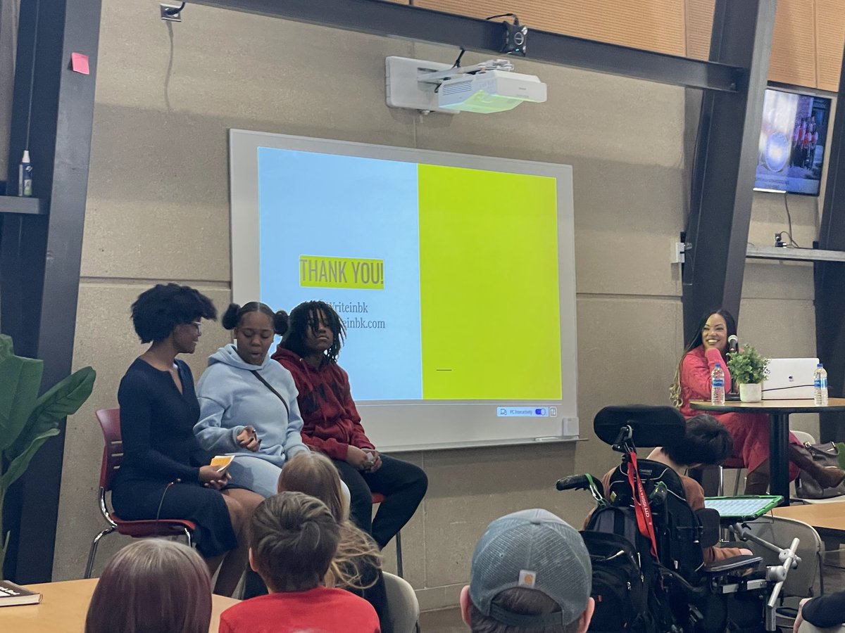 cityhighlib's tweet image. Tiffany Jackson dazzled us all at City High! Thanks to @hillsbank,  @ICCSDFoundation, @IowaCitySchools, City Staff and students--and Tiffany Jackson for a fantastic, inspiring day!