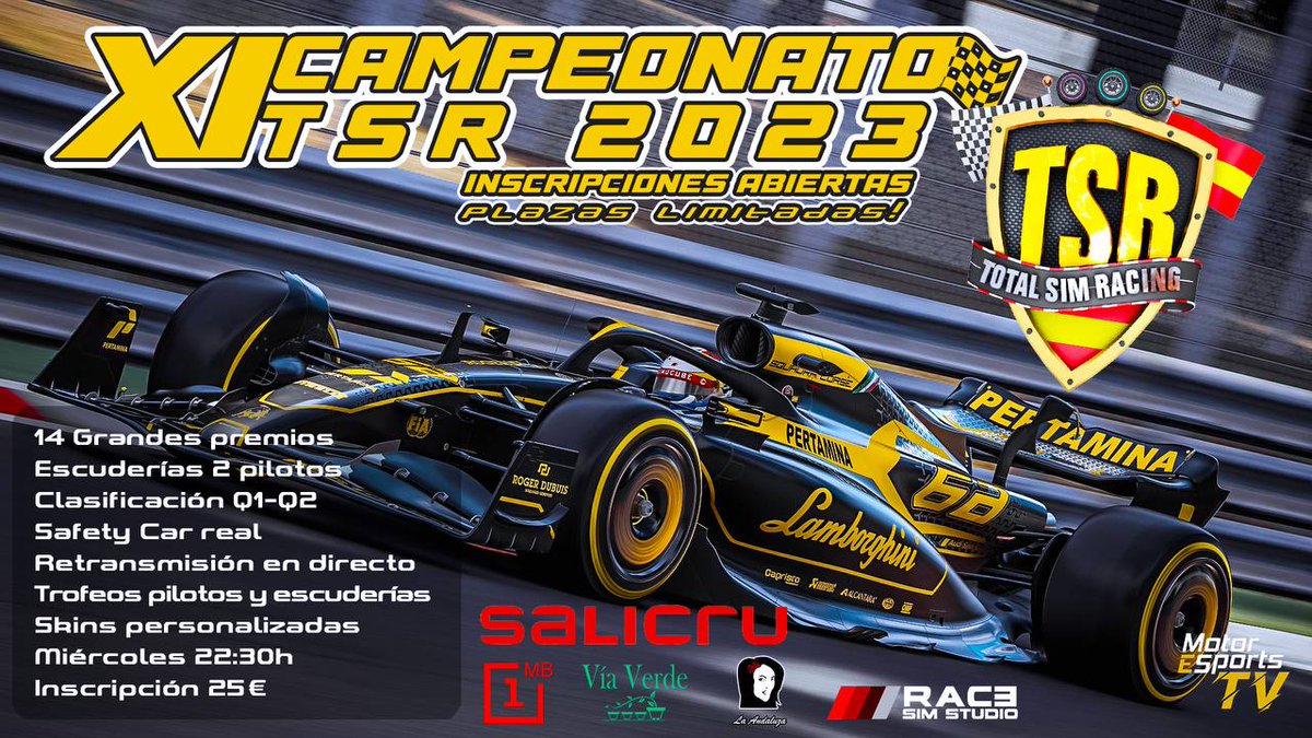 MotorEsportsTV's tweet image. Vuelve la #F1...🏁🍿
vuelve @TSRSimRacing 

Esta noche a las 22:30 
1ª Clasificatoria oficial

twitch.tv/motoresportstv

📺 Cabina:
🎙️ @sademilio 
🎙️🎥 @EstebanCampos_ 

Os esperamos!

Gracias a
@SRPsimracingpro 
@customcockpits 
@iovaluetech 
@Salicru_SA 
#1MB
@RaceSimStudio