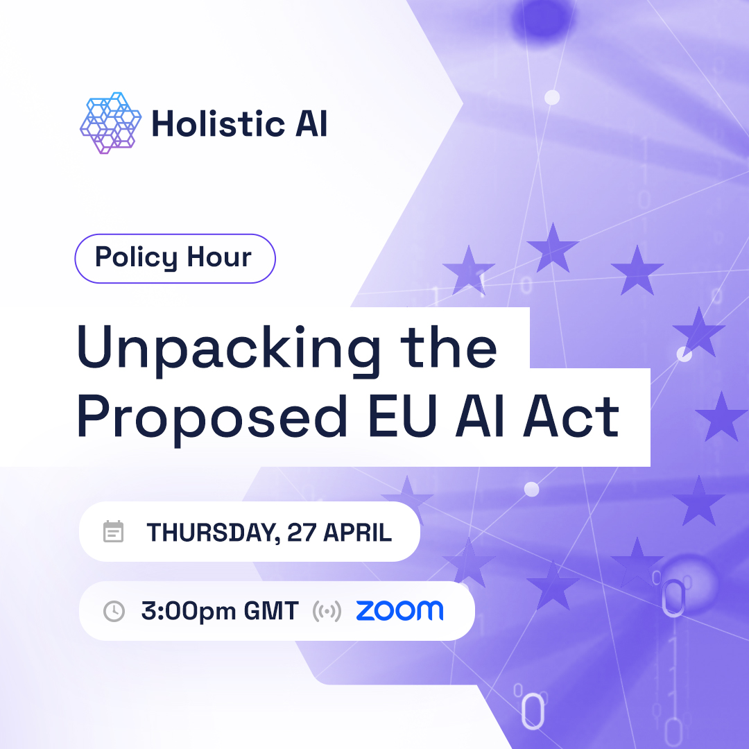 Join us on 27 April at 15:00 GMT for our next Policy Hour webinar where our experts will unpack and break down the proposed EU AI Act, looking at what this legislation will mean in practice.

Register now:
us06web.zoom.us/webinar/regist…

#ai #airegulation #repsonsibleai