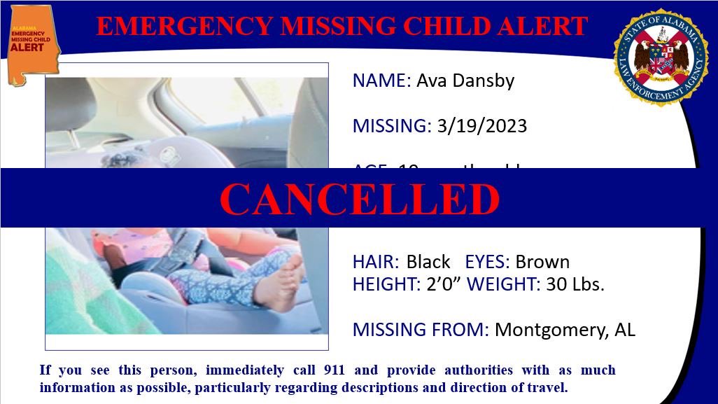 UPDATE: ALEA has cancelled the alert. ALEA has issued a MISSING PERSON ALERT. Please Share. For more information, visit: tinyurl.com/2p8bme9