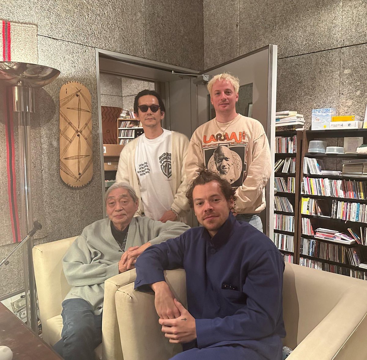 hsdaily's tweet photo. Harry visiting Hosono House with Kid Harpoon and close friend Kunichi Nomura - March 29 (via kunichi_nomura) https://t.co/S1ofE3DLxl