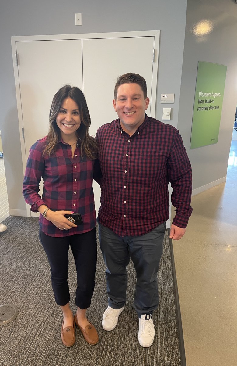Nasuni's tweet image. Emily Cody &amp;amp; John Quinci are #twinning today at @Nasuni&apos;s Boston Seaport HQ! We only wish they were wearing green... ☁️ 💚 👏

Happy Wednesday! #nasuni #filedataservices #boston #nasuniculture #bostonseaport #techjobs #hiring #technology #bostontech #cloud #cloudtechnology