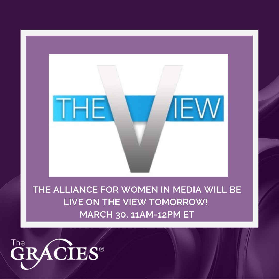 📣We're going to be live on <a href="/TheView/">The View</a>! That's right, tomorrow we have a BIG announcement and you'll want to tune-in <a href="/abcnews/">ABC News</a> 11am-12pm ET. #TheGracies #TheView #AllWomenInMedia