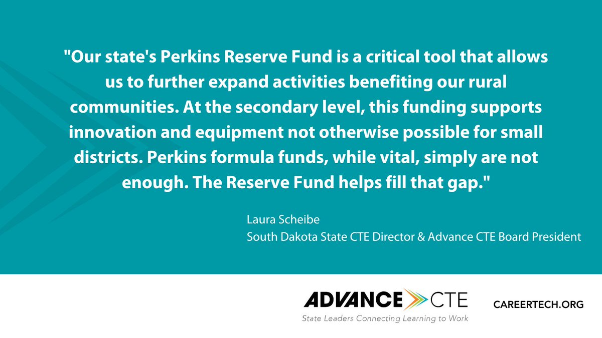 Increasing  federal #PerkinsV funding will help close gaps for rural communities to access high quality CTE pathways. Thank you South Dakota CTE State Director Laura Scheibe for sharing your state’s story today with the House Approps Labor-HHS-ED Subcommittee. #CTEWorks