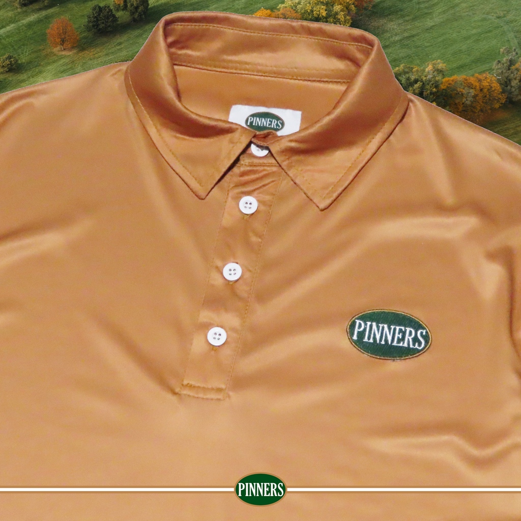 PinnersGolf's tweet photo. The Pinner’s Gold Course Polo with OG Patch https://t.co/hA8wJLytog
