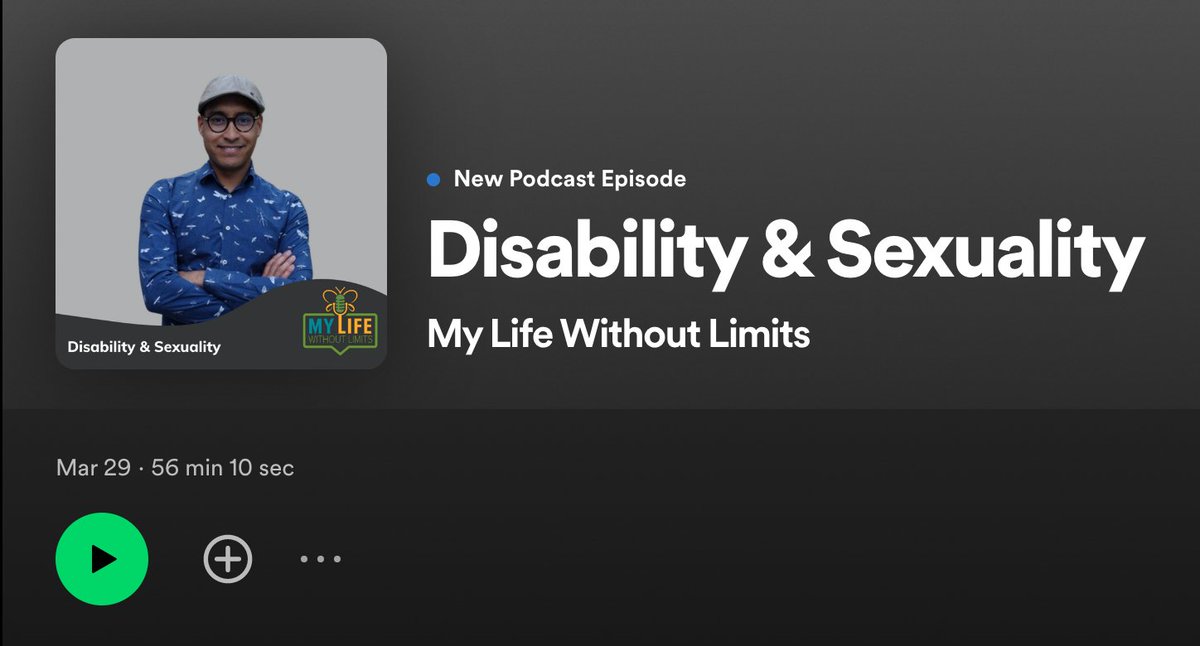 The episode is out! Our Lab Lead, Dr. @AlanSMartino, was recently interviewed in the My Life Without Limits podcast from @CPAlberta. Check it out: open.spotify.com/episode/3gsfqR… #DisabilityAndSexuality #LifeWithoutLimits