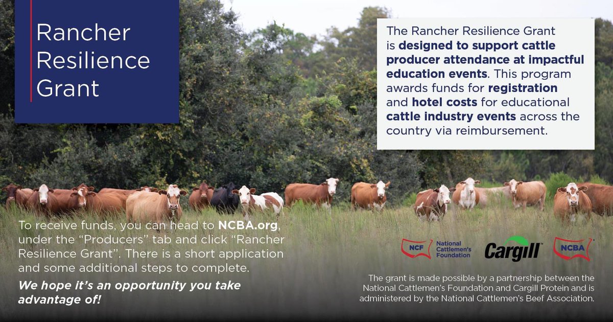 #InternationalGrasslandCongress2023 is an eligible event for the Rancher Resilience Grant through NCBA!

To apply for the grant, visit ncba.org/producers/ranc…