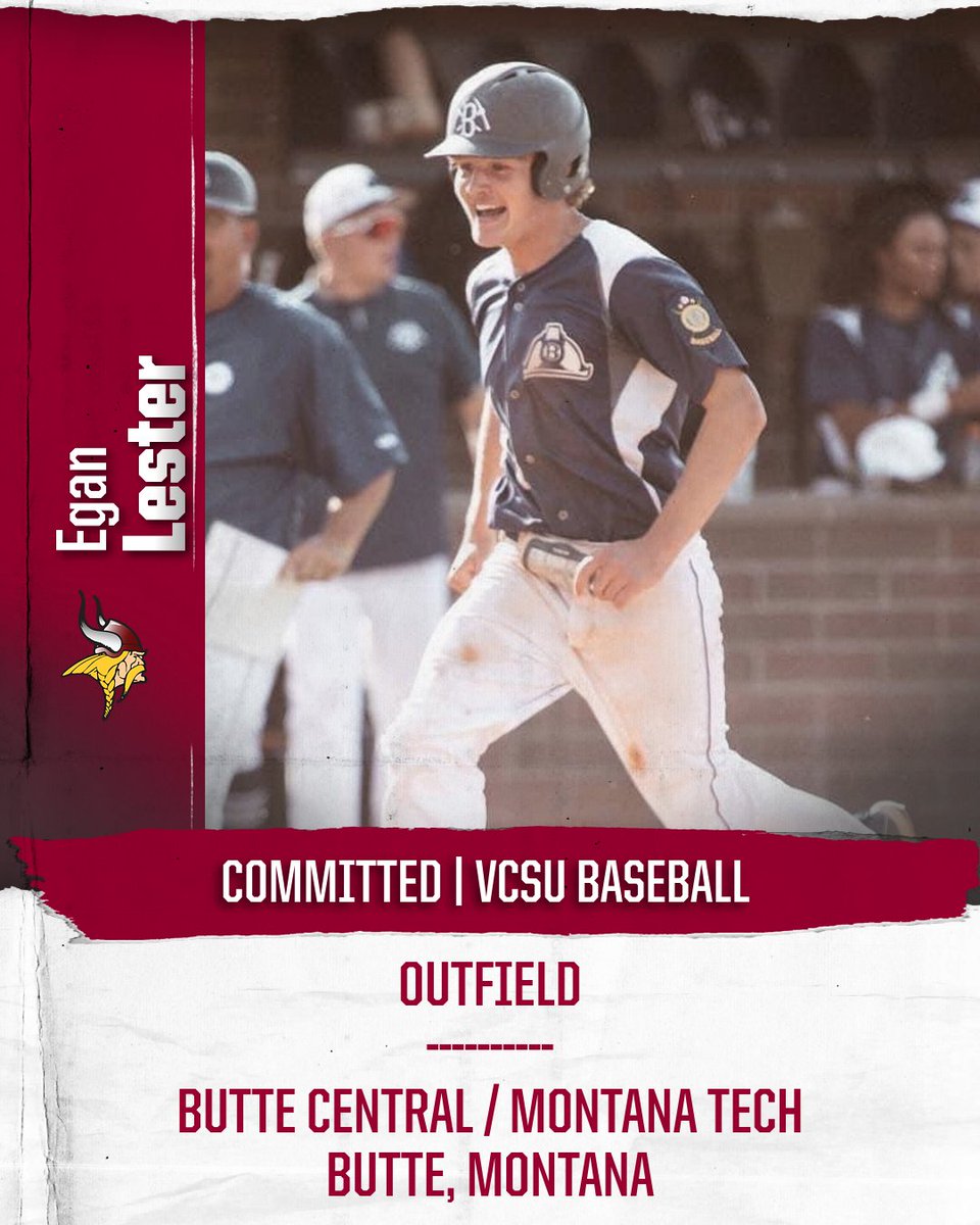 VCSU Baseball
🚨⚾ Official Signing Alert ⚾🚨

Name: Egan Lester
From: Butte, Montana
Team(s): Butte Miners Legion* /
Montana Tech Football
Position: OF

*Won 2022 Montana Legion Class A State Tournament*

Welcome to the Viking brotherhood!!!
<a href="/eganlest/">Egan Lester</a>, <a href="/ButteLegion/">Butte American Legion Baseball</a>