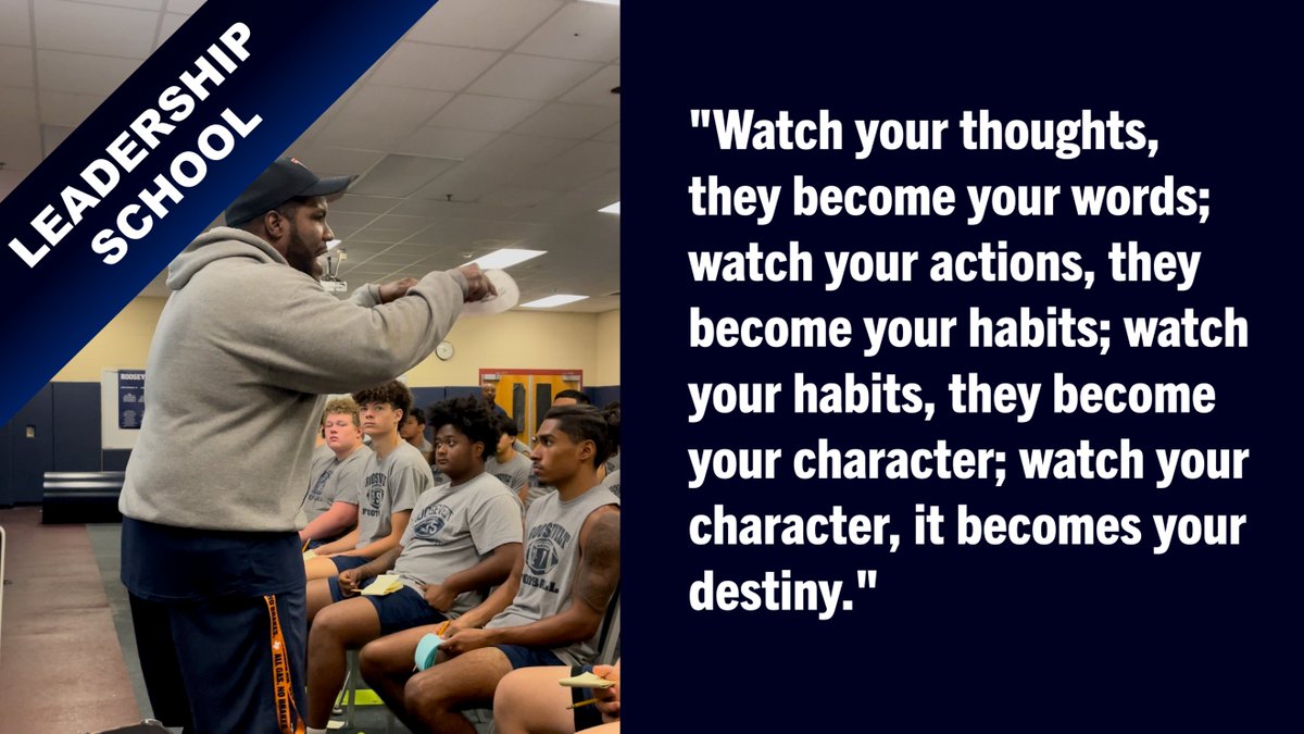 TRRoughRiderFB's tweet photo. #BOOTCAMP2023- Day 3 of Leadership School and another great message from @CoachBarnes91! Coach Barnes shared a message of pride in our @WeAreTRHS community along with some great insights on leadership, discipline, and being a good teammate. #RoughRiderNation https://t.co/GyF2zr5bZw