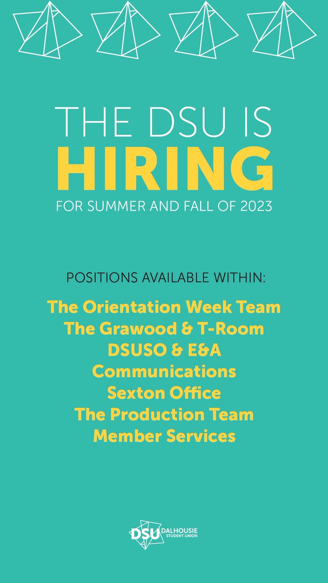 Want to work for the DSU? Well, good news: we’re hiring! Check out our open positions here dsu.ca/jobs