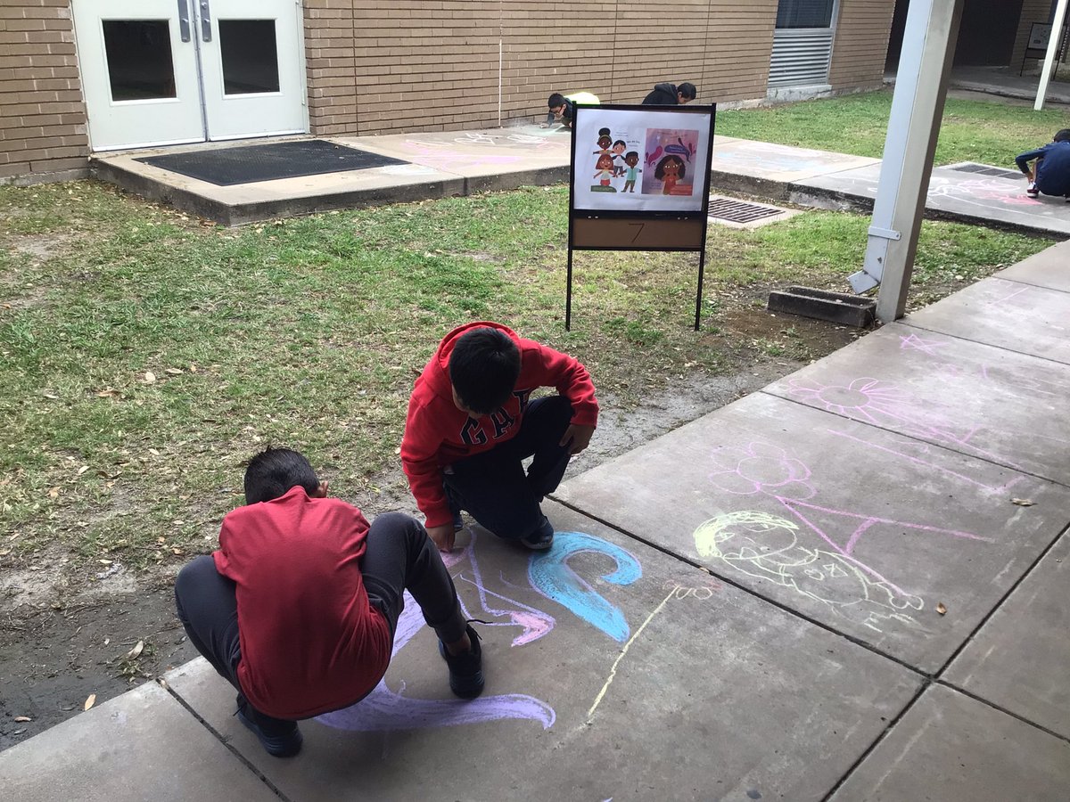 SSELibrary's tweet photo. @SSE_Wildcats are getting our StoryWalk with Isabel and her Colores go to School by @apalessandri  ready for tonight’s Art Show! Can’t wait to see everyone there!
@SBISDLibraries @ShepherdStudio https://t.co/wRlZQgaS2R