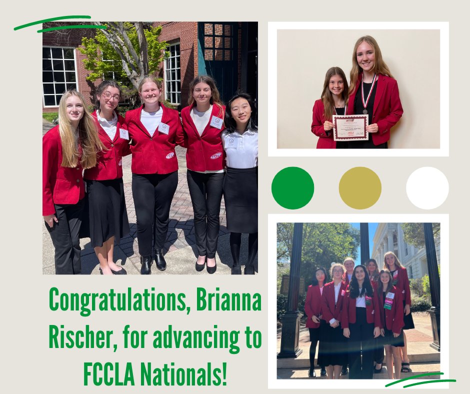 Congratulations, Brianna Rischer, for advancing to FCCLA Nationals!  Brianna will be competing in Denver, Colorado, from July 2nd-July 6th.  
BMS FCCLA State-Jessica Buell and Kayla DavisBHS FCCLA State-Alison Mason,  Julia Travis, and Alana Thomas <a href="/BufordHS/">Buford High School</a> <a href="/bufordmiddle/">Buford Middle School</a>