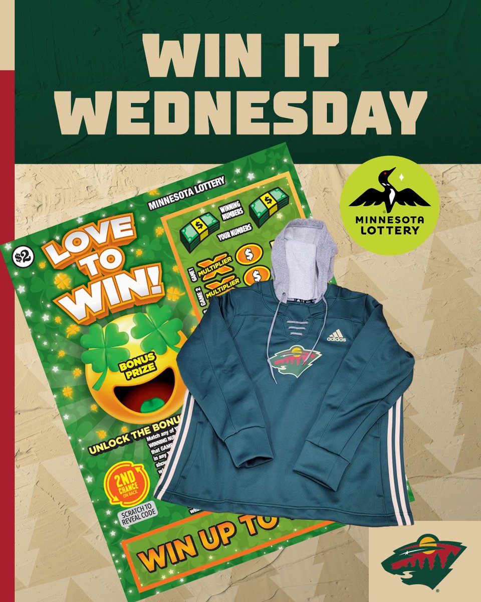 Another week, another chance to say I’MN to #WinItWednesday!

RT for a chance to win a green #mnwild hoodie, $50 in <a href="/mnlottery/">Minnesota Lottery</a> scratch 🎟️ and more!

Rules » bit.ly/3MHGuFB