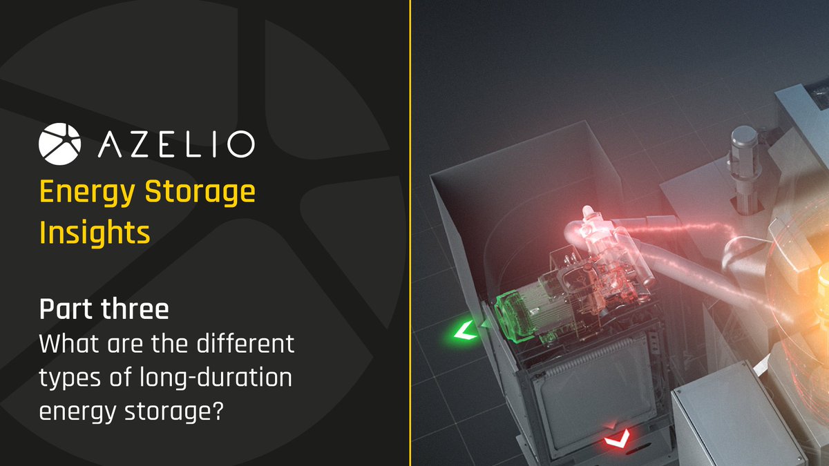 AzelioOfficial's tweet photo. 📢 In part 3 of our #EnergyStorage Insights series, it's time to talk technology!
▶️ Find out about the interesting types of long-duration energy storage (#LDES) out in the world today: https://t.co/S881DVbjmJ
#RenewableEnergy #TESPOD https://t.co/mluxa8n030