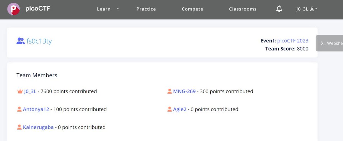 KhanzJoel's tweet image. I Participated in PicoCTF 2023 and my team secured the 7th position out of around 519 african teams. 🎉🥳 happy to represent 🇺🇬🇺🇬
Thank you @picoctf and @CyLabAfrica for organizing such a great event every year.
#picoCTF2023